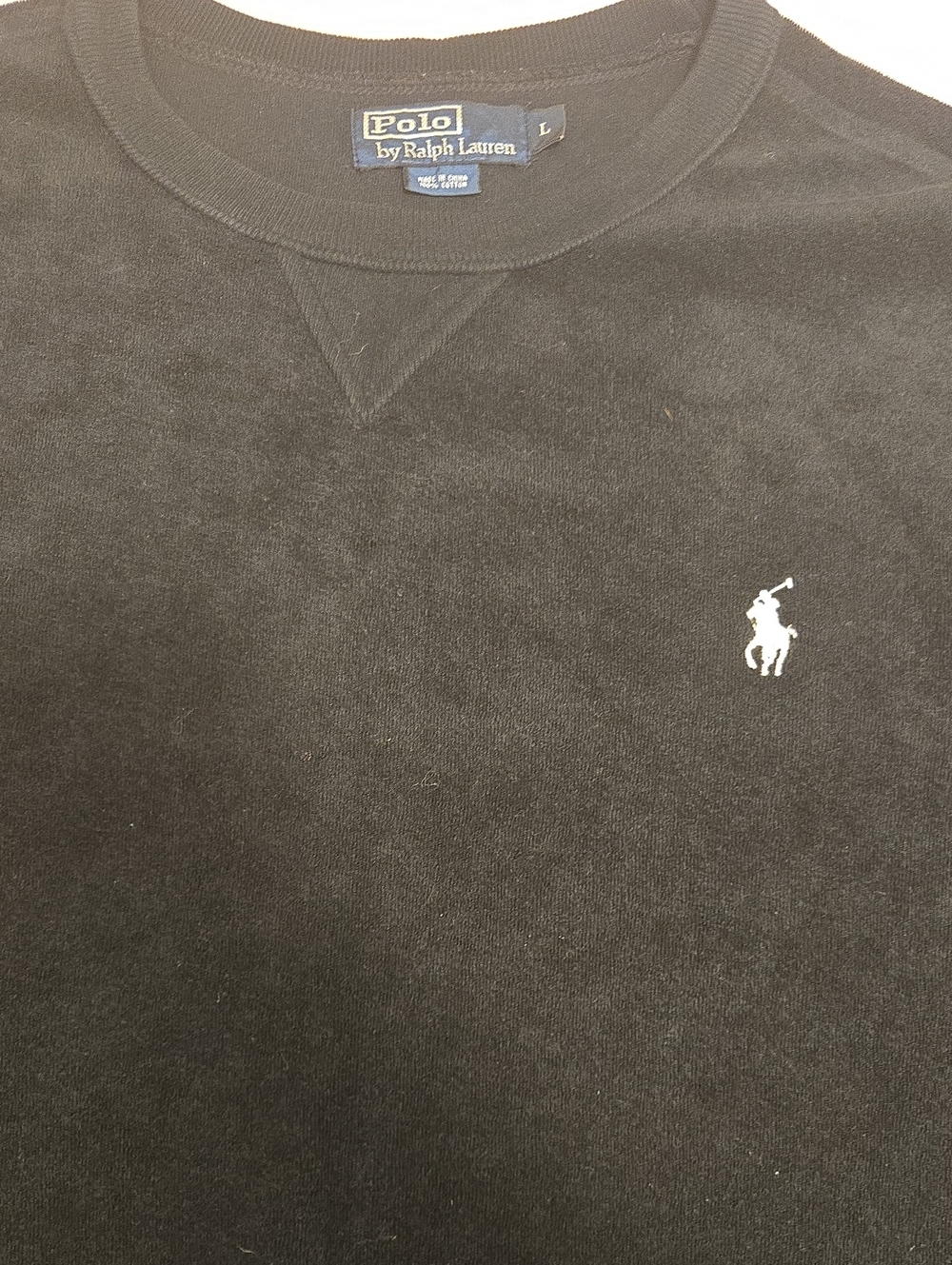 Polo by Ralph Lauren Black Crewneck Pullover with White Pony